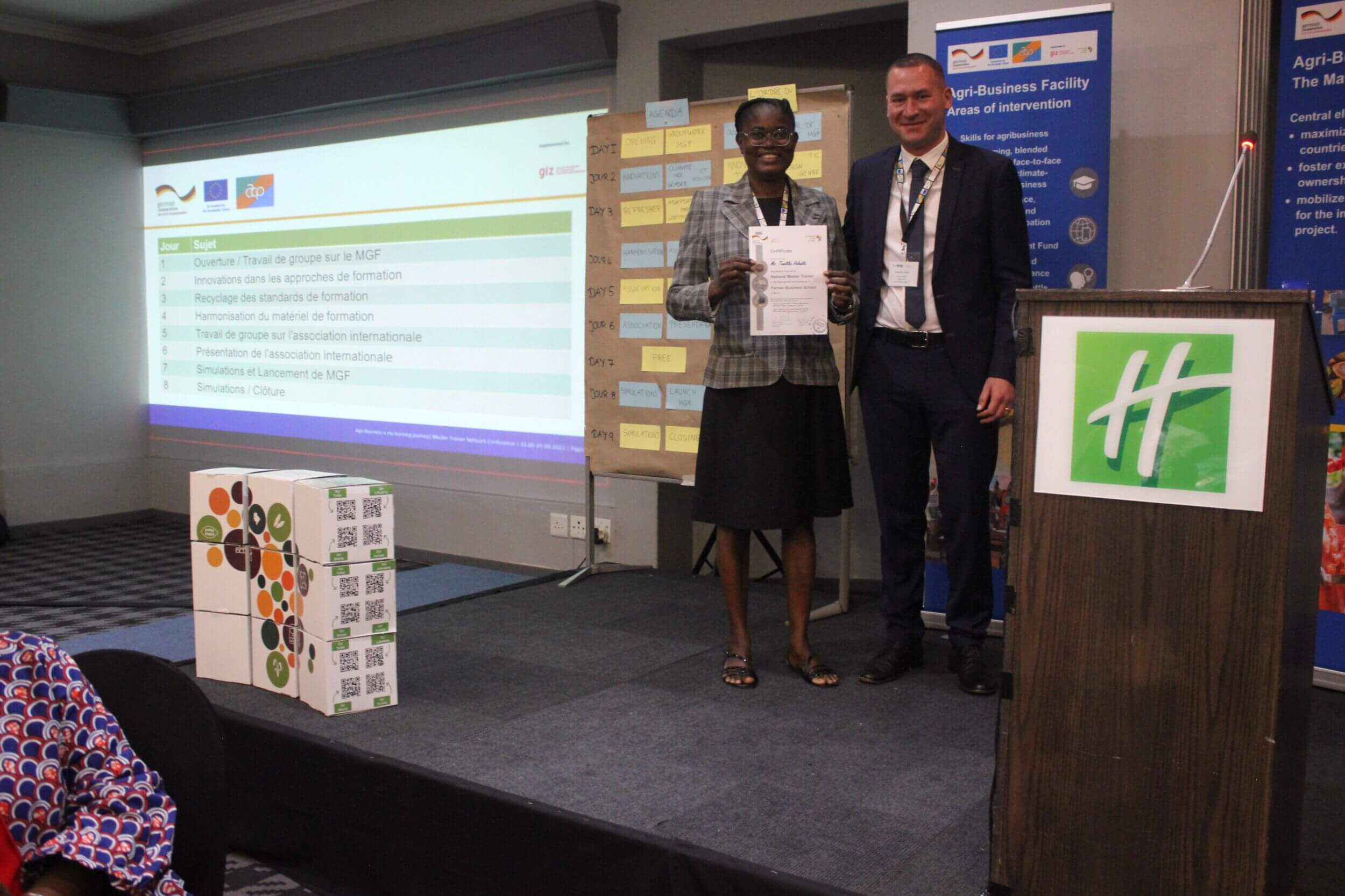 Handing over certificates